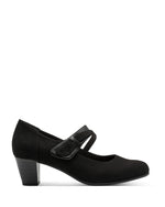 Jana Jet Velvet Mary Jane Black