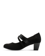 Jana Jet Velvet Mary Jane Black