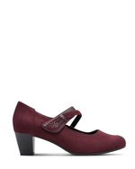 Jana Jet Velvet Mary Jane Bordeaux