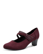Jana Jet Velvet Mary Jane Bordeaux