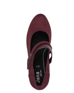 Jana Jet Velvet Mary Jane Bordeaux