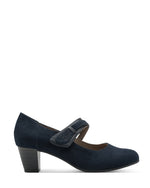 Jana Jet Velvet Mary Jane Navy