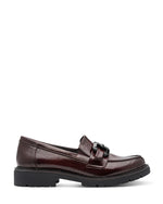 Jana Classic Buckle Loafer Patent Bordeaux