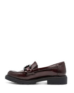 Jana Classic Buckle Loafer Patent Bordeaux