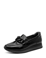 Jana Classic Wedge Loafer Black Patent
