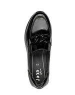 Jana Classic Wedge Loafer Black Patent