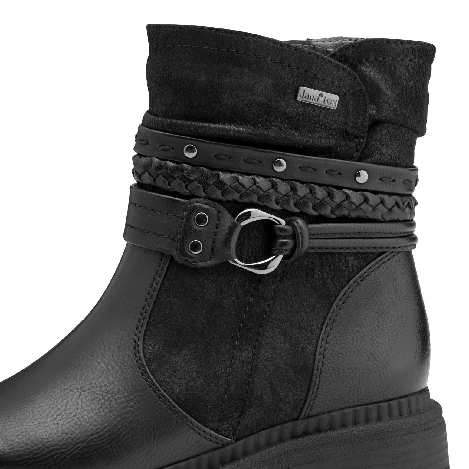 Jana Comfort Ankle Boot Buckle Black