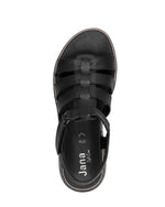 Jana Leather Strappy Summer Sandal Black