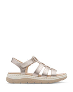 Jana Leather Strappy Summer Sandal Champange