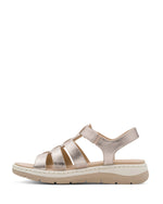 Jana Leather Strappy Summer Sandal Champange