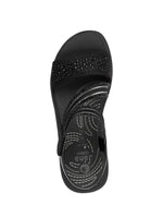 Jana Low Wedge Sandal Black Glitz