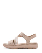 Jana Low Wedge Sandal Powder Glitz
