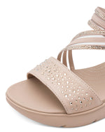 Jana Low Wedge Sandal Powder Glitz