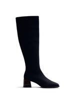Gioseppo Fabric Knee High Boot Black Walnut