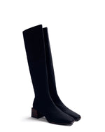 Gioseppo Fabric Knee High Boot Black Walnut