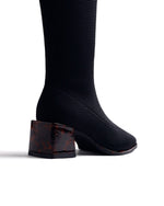 Gioseppo Fabric Knee High Boot Black Walnut