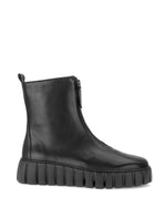 Gabor Front Zipper Leather Ankle Boot Black