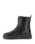Gabor Front Zipper Leather Ankle Boot Black