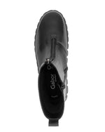 Gabor Front Zipper Leather Ankle Boot Black