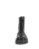 Gabor Front Zipper Leather Ankle Boot Black