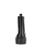 Gabor Front Zipper Leather Ankle Boot Black