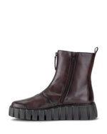Gabor Front Zipper Leather Ankle Boot Bordo
