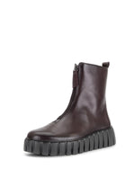 Gabor Front Zipper Leather Ankle Boot Bordo