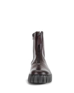 Gabor Front Zipper Leather Ankle Boot Bordo