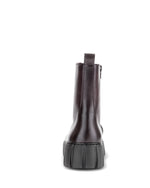 Gabor Front Zipper Leather Ankle Boot Bordo