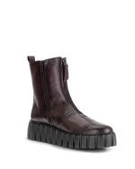 Gabor Front Zipper Leather Ankle Boot Bordo