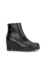 Gabor Soft Leather Wedge Ankle Boot Black