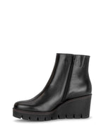 Gabor Soft Leather Wedge Ankle Boot Black