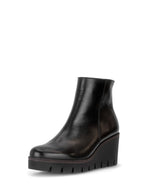 Gabor Soft Leather Wedge Ankle Boot Black