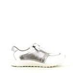 Waldlaufer Ira Laced Zip Trainer White Silver