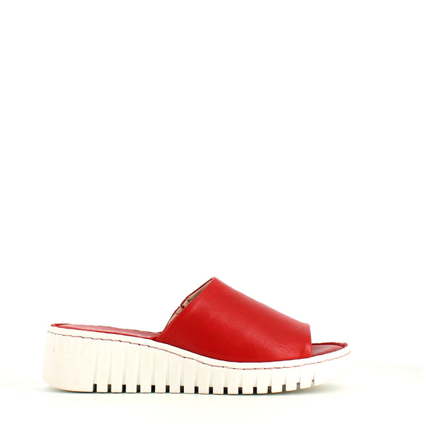 Rizzoli Wedge Slide Red Leather