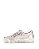 Gabor Classic Leather Trainer Satin Metal