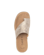 Gabor Leather Toe Post Sandal Shell Metal