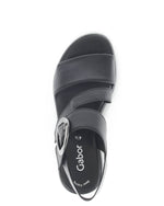 Gabor Low Wedge Buckle Sandal BlacK
