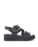 Gabor Low Wedge Buckle Sandal BlacK