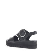 Gabor Low Wedge Buckle Sandal BlacK