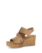 Gabor High Wedge Leather Sandal Peanut