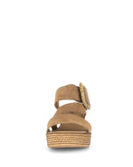 Gabor High Wedge Leather Sandal Peanut