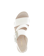 Gabor High Wedge Leather Sandal Latte