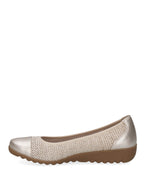 Caprice Low Wedge Pump Off White & Gold Comb