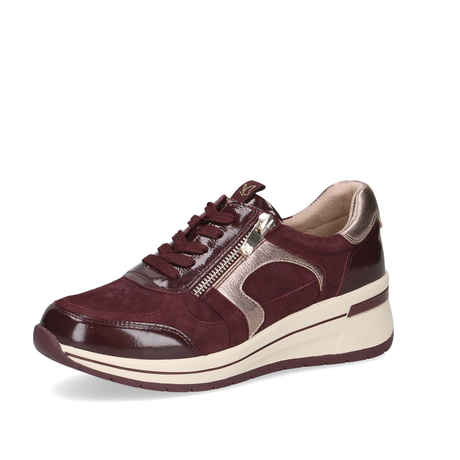 Caprice Wedge Trainer Bordeaux Comb