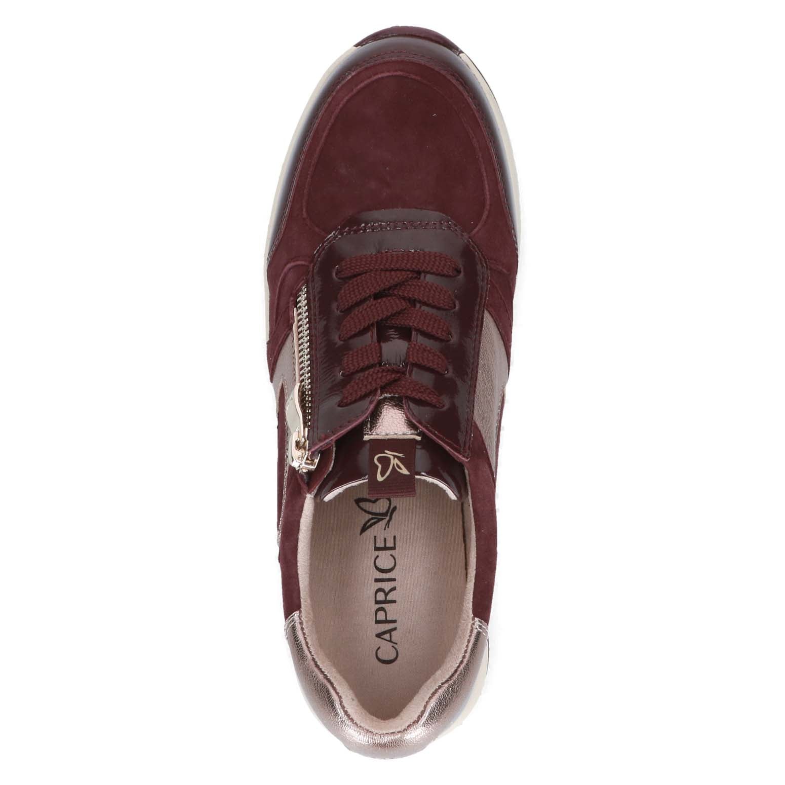 Caprice Wedge Trainer Bordeaux Comb