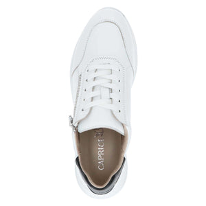 Caprice Laced Trainer with Zip White/Black