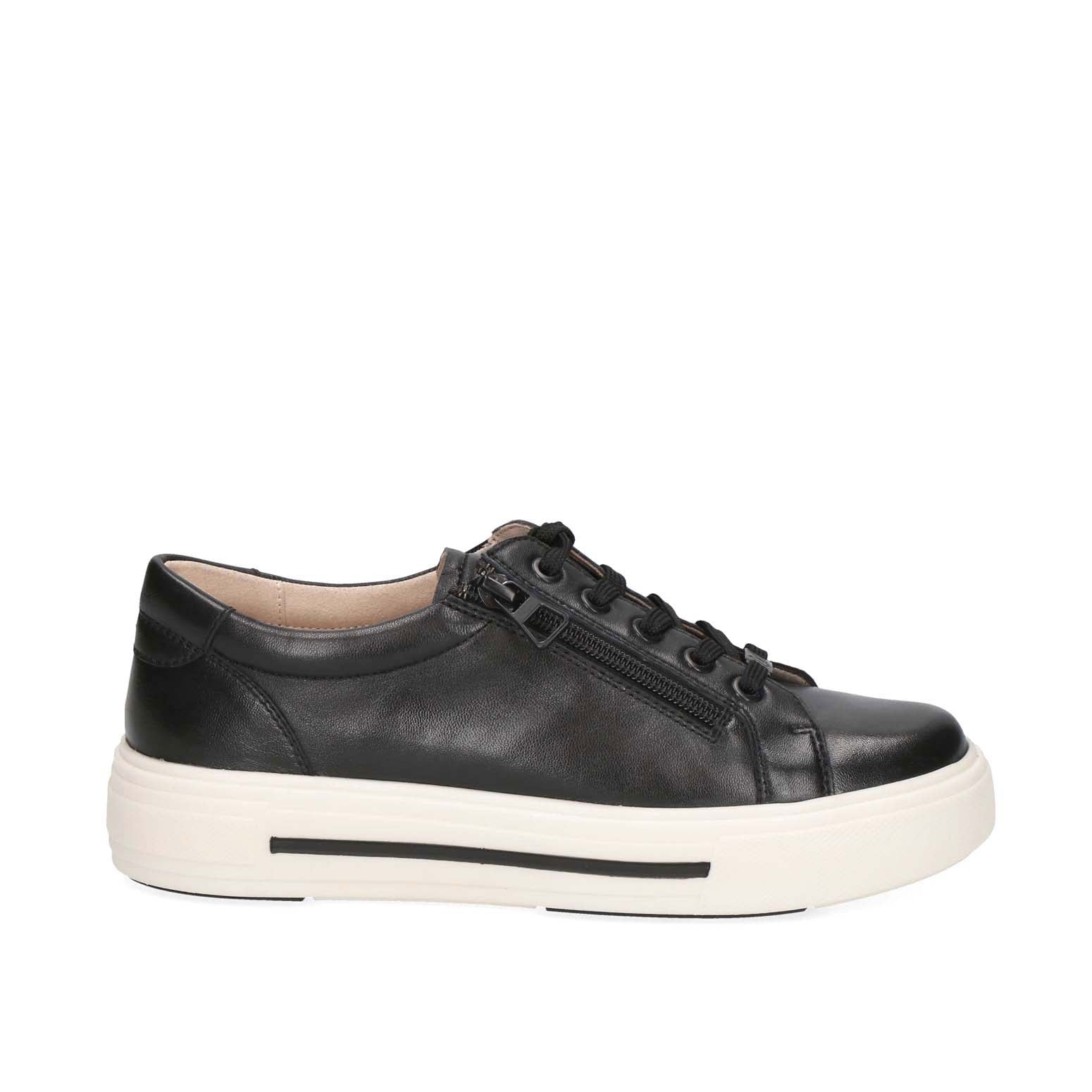 Caprice Flatform Laced Trainer Black