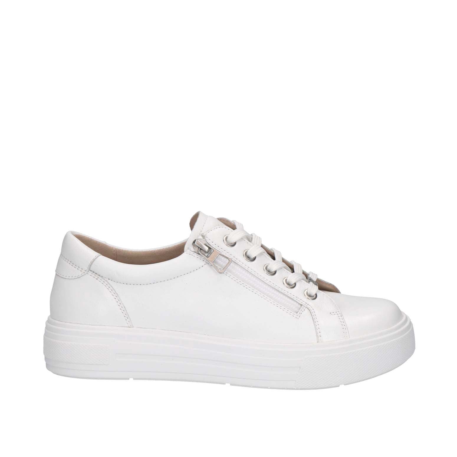 Caprice Flatform Laced Trainer White