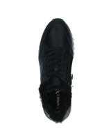 Caprice Casual Laced Trainer Black Nappa